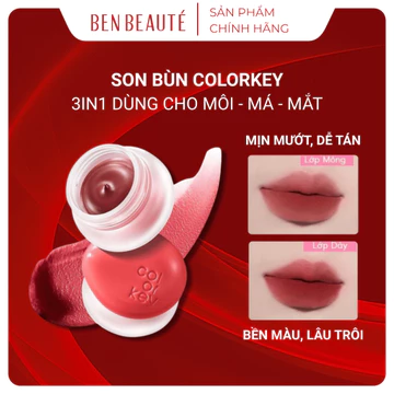 Son Bùn Đa Năng COLORKEY 3IN1 Mềm Mịn, Bền Màu, Lâu Trôi
