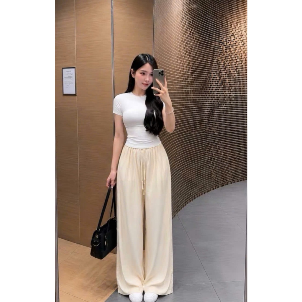 Hàng L1 - 2 Lớp -Có Dáng Nấm, Quần Ống Suông Rộng Vải Đũi Linen Cạp Chun Co Giãn Thoải Mái MA095 | BigBuy360 - bigbuy360.vn