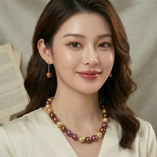 [ DAISYN ] N997 vòng cổ ngọc trai mix màu vàng nâu đỏ tía, dây chuyền ngọc trai nhân tạo , chuỗi hạt ngọc