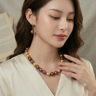 [ DAISYN ] N997 vòng cổ ngọc trai mix màu vàng nâu đỏ tía, dây chuyền ngọc trai nhân tạo , chuỗi hạt ngọc