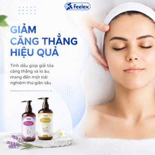 Tinh dầu massage body Feelex thư giãn giảm stress dưỡng ẩm tăng cảm giác không bết dính dễ dàng rửa sạch 300ml