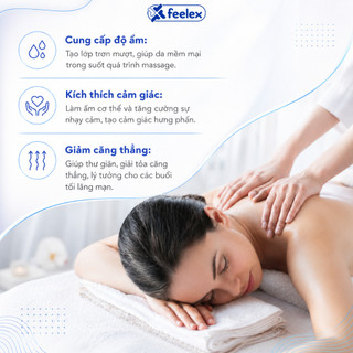 Tinh dầu massage body Feelex thư giãn giảm stress dưỡng ẩm tăng cảm giác không bết dính dễ dàng rửa sạch 300ml