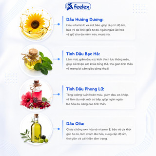 Tinh dầu massage body Feelex thư giãn giảm stress dưỡng ẩm tăng cảm giác không bết dính dễ dàng rửa sạch 300ml