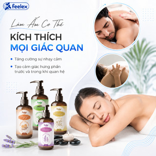 Tinh dầu massage body Feelex thư giãn giảm stress dưỡng ẩm tăng cảm giác không bết dính dễ dàng rửa sạch 300ml