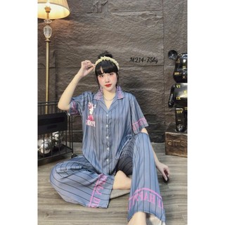 Đồ Bộ Pijama Có Size Từ 40-75kg ,Có Nhiều Màu, Chất Vải Lụa LaTin (Lụa Mịn),Sang Đẹp Mát Mềm