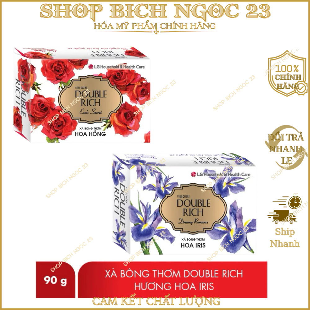 Xà Bông Tắm Double Rich Hương Nước Hoa 90g Có Đủ Các Mùi : Hương Hoa Hồng, Hoa Iris