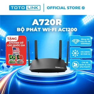 Bộ phát Wi-Fi TOTOLINK A720R - Router Wi-Fi 5 băng tần kép chuẩn AC 1200Mbps (Không dùng sim)