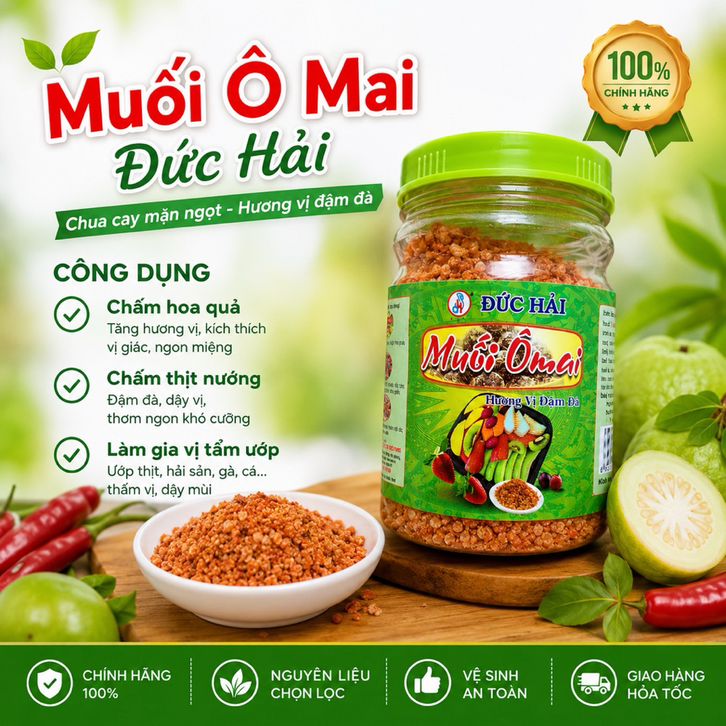 Muối Ô Mai Đức Hải Chua Ngọt đậm đà Chấm Trái Cây - Đồ Nướng - Gia vị Tẩm Ướp - Lọ 110g