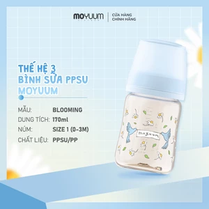 Bình sữa Moyuum chất liệu PPSU - Mẫu Blooming - Thế hệ 3 - 170ml/270ml