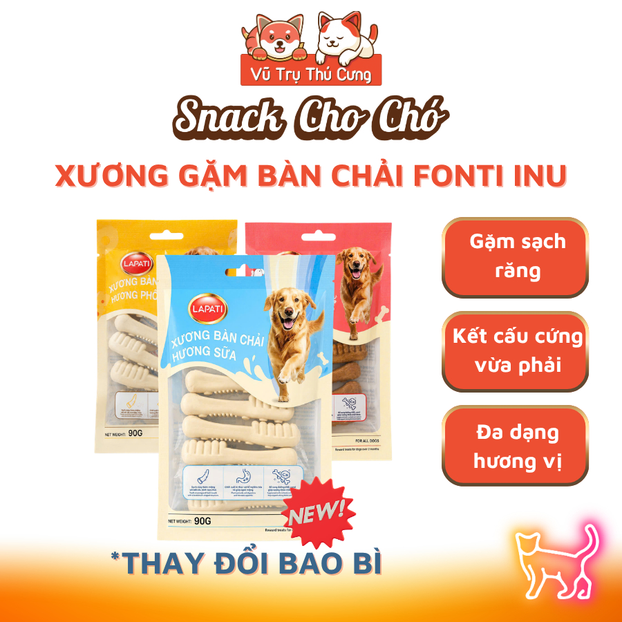(Combo 4 Gói) Xương Gặm Orgo/ FONTI INU Sạch Răng Cho Chó