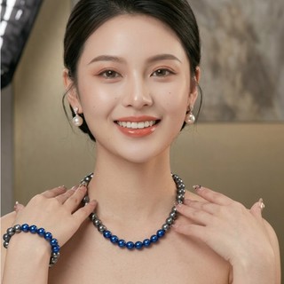 [ DAISYN ] N1004 vòng cổ ngọc trai mix màu xám xanh coban, dây chuyền ngọc trai nhân tạo , chuỗi hạt ngọc