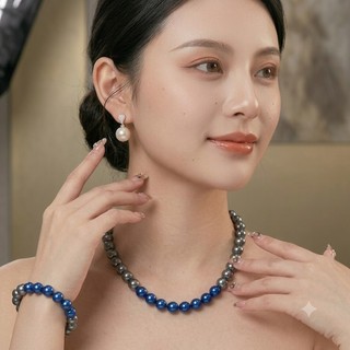 [ DAISYN ] N1004 vòng cổ ngọc trai mix màu xám xanh coban, dây chuyền ngọc trai nhân tạo , chuỗi hạt ngọc