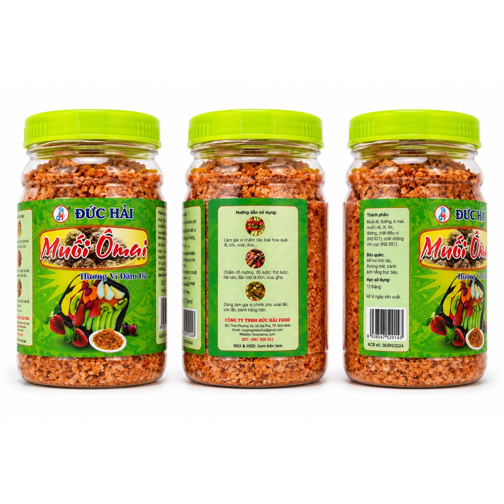 Muối Ô Mai Đức Hải Chua Ngọt đậm đà Chấm Trái Cây - Đồ Nướng - Gia vị Tẩm Ướp - Lọ 110g