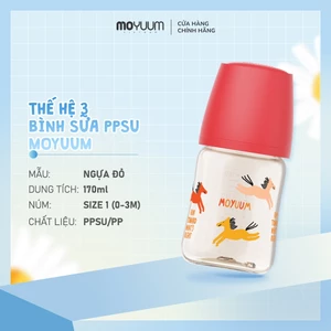 Bình sữa PPSU Moyuum - Mẫu Ngựa đỏ - Thế hệ 3 - 170ml/270ml