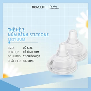 Núm bình silicon Moyuum - Thế hệ 3 - Size 1/2/3/4 - 2 chiếc/hộp
