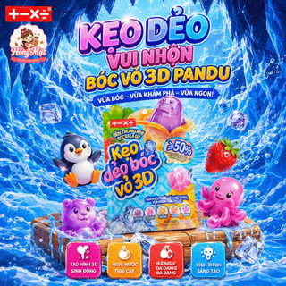Kẹo Dẻo Bóc Vỏ 3D Pandu Hình Thú Vị Trái Cây Hỗn Hợp Ăn Vặt Vui Nhộn Cho Bé