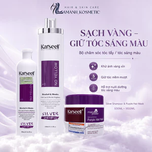 Dầu Gội Tím Karseell Silver Shampoo 500ml/1000ml | Hỗ Trợ Khử Ánh Vàng, Giữ Màu Tóc Tẩy Nhuộm.