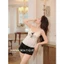 HT135 Bộ ngủ 2s sexy chấm bi kèm ĐỆM LÓT,đồ ngủ lụa phối màu đơn giản tôn dáng HT135 MÚT