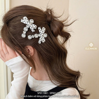 Set kẹp tóc nữ Eleanor Accessories hình nơ chấm bi đính đá phụ kiện tóc kẹp tóc mái 11981