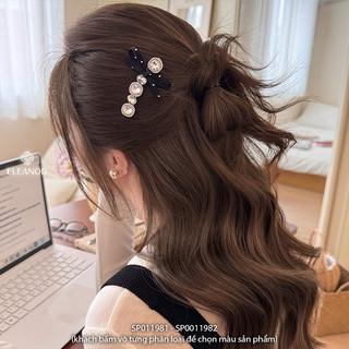 Set kẹp tóc nữ Eleanor Accessories hình nơ chấm bi đính đá phụ kiện tóc kẹp tóc mái 11981