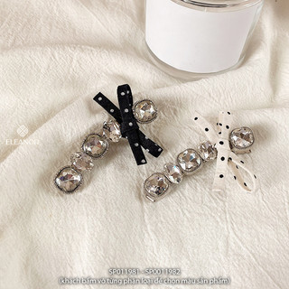 Set kẹp tóc nữ Eleanor Accessories hình nơ chấm bi đính đá phụ kiện tóc kẹp tóc mái 11981