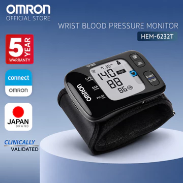 [Chính Hãng] Máy Đo Huyết Áp Cổ Tay Omron HEM-6232T - Kết Nối Bluetooth, Công Nghệ Intelli Wrap