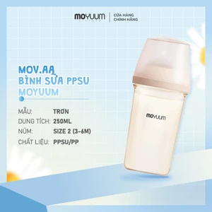 Bình sữa Moyuum PPSU Mov.aa - 250ml - Bản trơn
