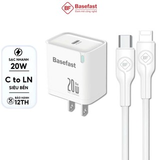 Bộ Sạc Nhanh Basefast Chính Hãng 20W/30W - Cáp sạc C to Ln, C to C dài 1m, Chống Cháy, Tự Ngắt Sạc