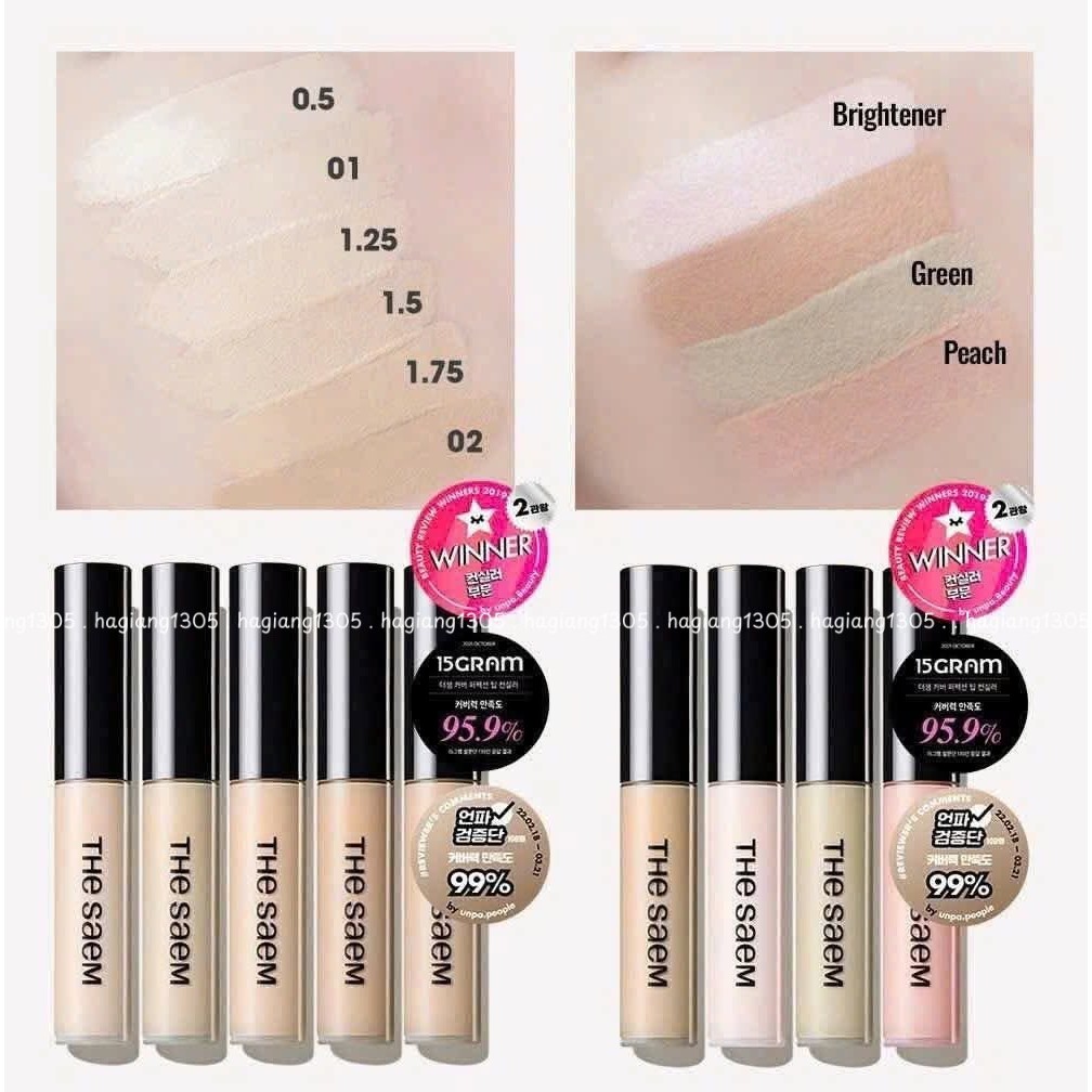 Kem che khuyết điểm The Saem Cover Perfection Tip Concealer Spf28 PA++ (6.5g) - Che khuyết điểm