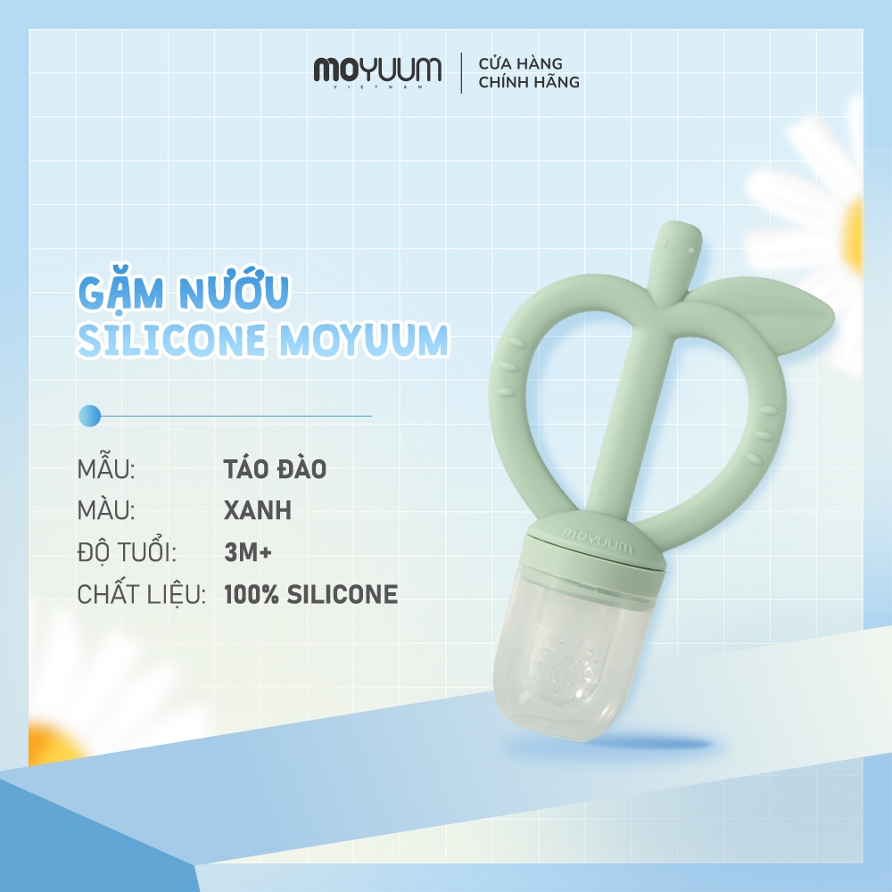 Túi lưới trái cây gặm nướu 2 in 1 Moyuum Feeder Teether - Vàng/Hồng/Xanh