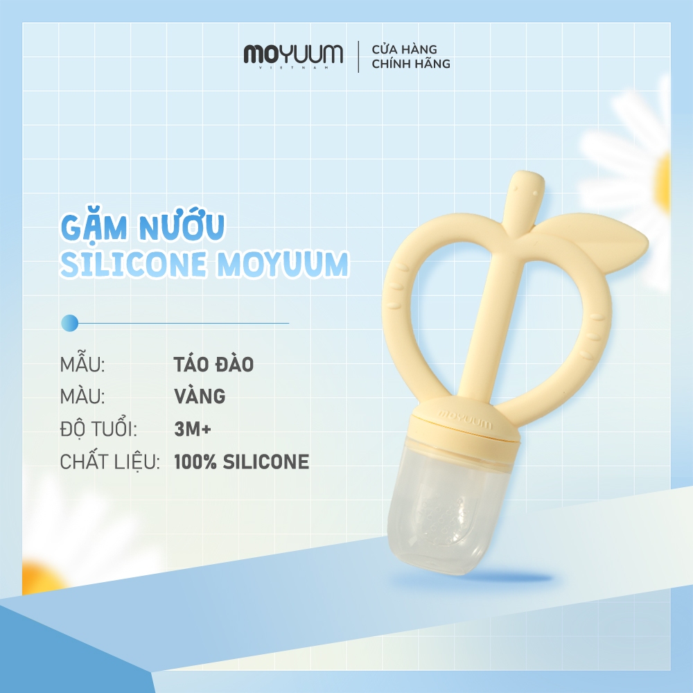 Túi lưới trái cây gặm nướu 2 in 1 Moyuum Feeder Teether - Vàng/Hồng/Xanh