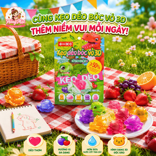 Kẹo Dẻo Bóc Vỏ 3D Pandu Hổ Phách Động Vật Vị Trái Cây Hỗn Hợp Ăn Vặt Cho Bé TL785