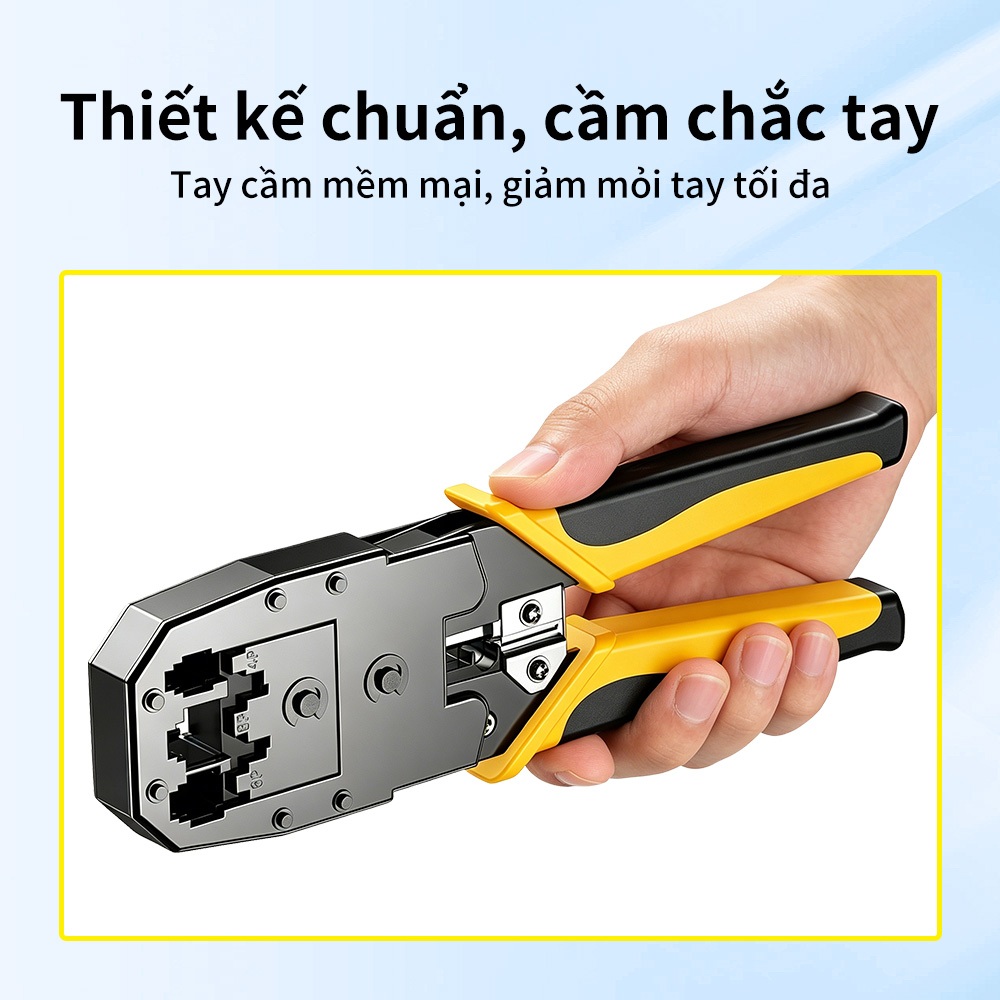 Kìm Bấm Mạng RJ45 RJ11 RJ12 Đa Năng 3 Trong 1 Cắt Dây Tuốt Dây Ép Hạt Mạng
