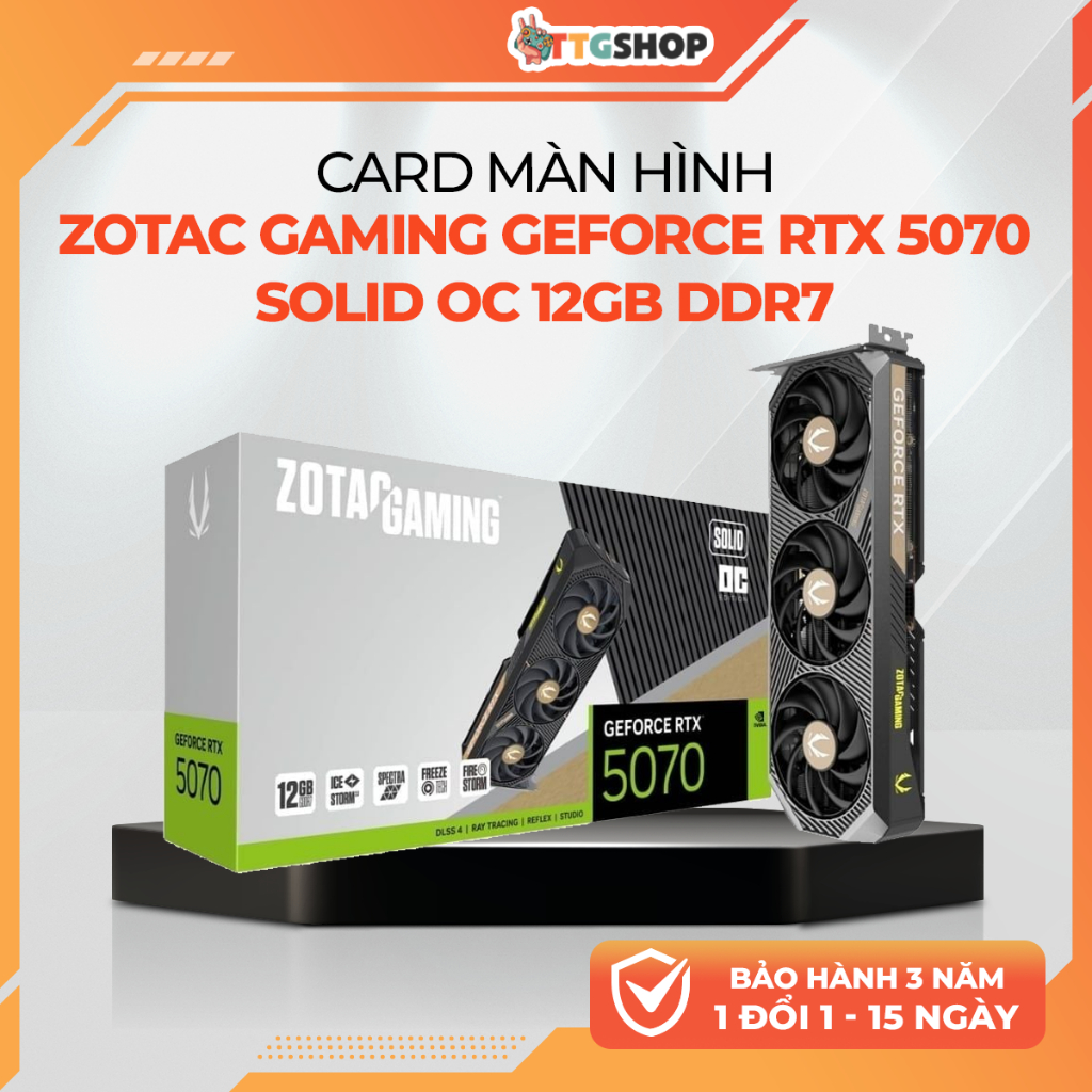 VGA ZOTAC GAMING RTX 5070 SOLID OC 12GB GDDR7 - Card Màn Hình Gaming | BigBuy360 - bigbuy360.vn