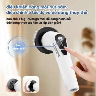 OOKAS Chổi điện kéo dài, 9 đầu đa năng, sạc Type-C, pin bền, 400 vòng/phút