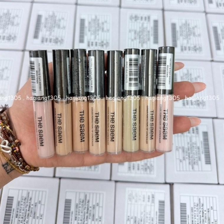 Kem che khuyết điểm The Saem Cover Perfection Tip Concealer Spf28 PA++ (6.5g) - Che khuyết điểm