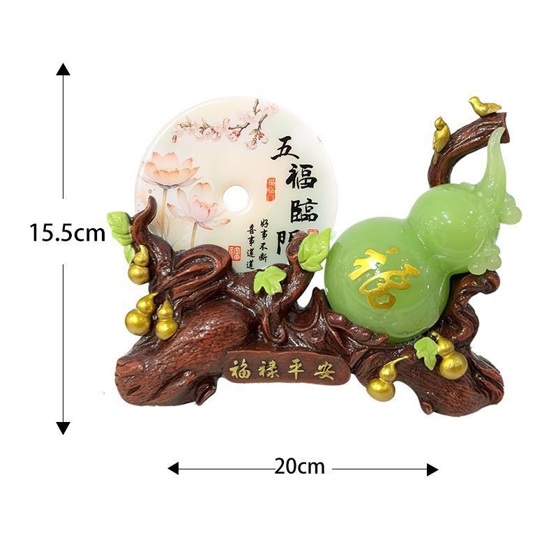 Tượng hồ lô xanh ngọc bội sen tài lộc decor nhà cửa