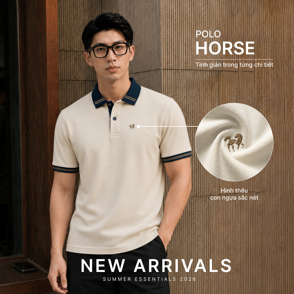 [ 17.7 có hàng ] Polo nam HAFOS HORSE họa tiết sang trọng,chất liệu vải dày dặn. Polo công sở, đi chơi hằng ngày đều hợp