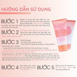 Combo OLLIE Tẩy Lông Body 70g x2 + Gel Dưỡng Ẩm 30g x2, Tẩy Lông Vùng Kín, Nách, Tay Chân Hiệu Quả