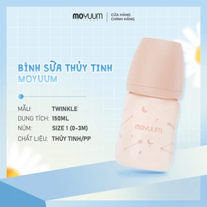 MỚI - Bình thủy tinh tráng silicone Moyuum - Twinkle - 150ml/240ml