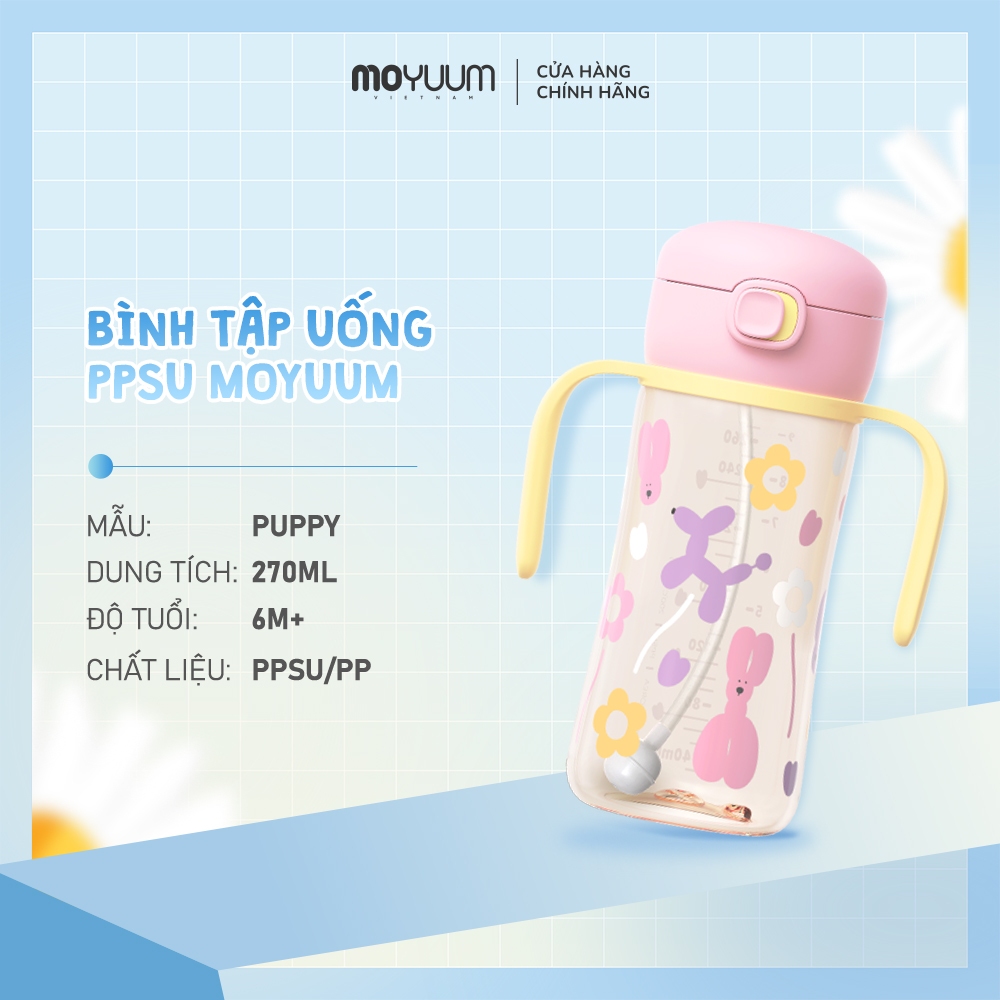 Bình tập hút PPSU Moyuum - Phiên bản Puppy - 170/270ml