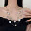 Vòng Cổ Hạt Kim Loại Ngọc Trai Không Đều Bạc Thiết Kế Giọt Nước Ngẫu Nhiên Thanh Lịch Có thể Quấn Nhiều Lớp