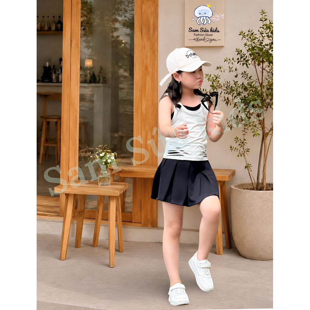 {HÀNG SẴN} 💖 CHÂN VÁY XẾP LY BÉ GÁI – Nỉ Mềm, Cạp Cao Tôn Dáng, Phong Cách Hàn Quốc Xinh Xắn | Sam Sứa Kids
