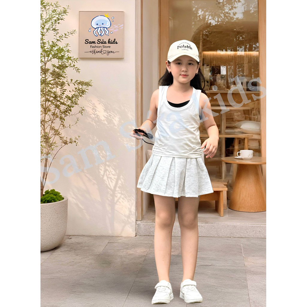 {HÀNG SẴN} 💖 CHÂN VÁY XẾP LY BÉ GÁI – Nỉ Mềm, Cạp Cao Tôn Dáng, Phong Cách Hàn Quốc Xinh Xắn | Sam Sứa Kids