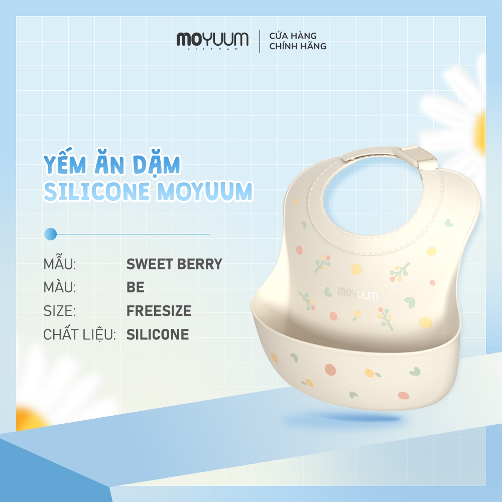 Yếm ăn dặm silicone Moyuum - BST họa tiết - Sweet Berry/ Sweet Party