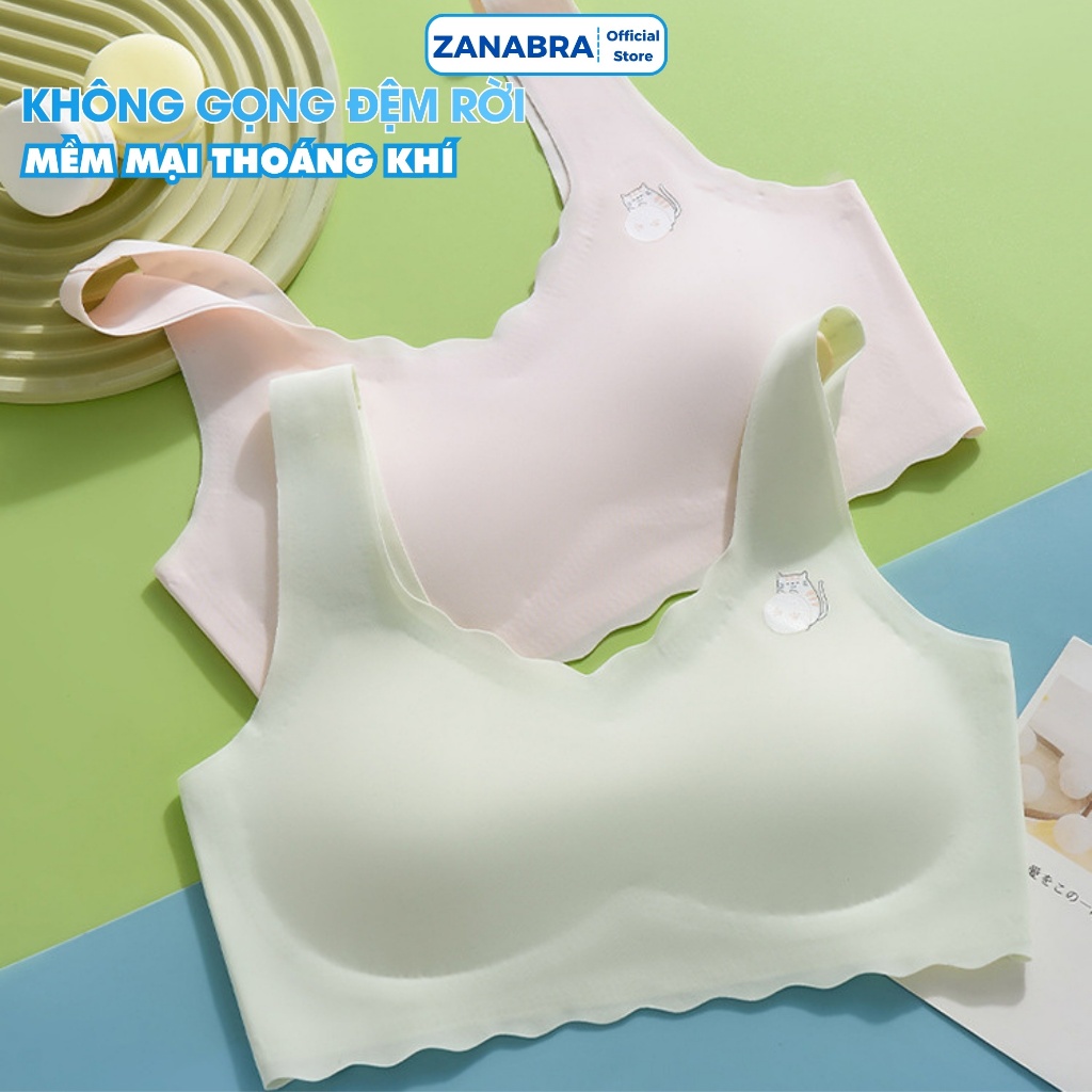 Áo ngực nữ học sinh su mút mỏng mềm mịn - Áo lá màu sắc pastel nhẹ nhàng, thoải mái ZANABRA  A741