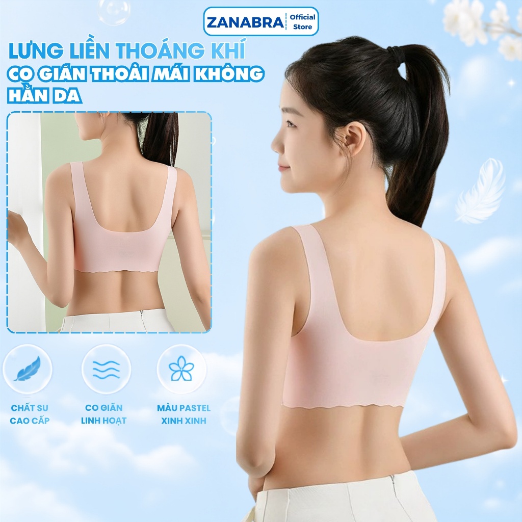 Áo ngực nữ học sinh su mút mỏng mềm mịn - Áo lá màu sắc pastel nhẹ nhàng, thoải mái ZANABRA  A741