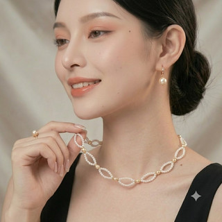 [ DAISYN ] N985 vòng cổ ngọc trai đan xinh xắn , dây chuyền ngọc trai nhân tạo , chuỗi hạt ngọc