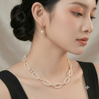 [ DAISYN ] N985 vòng cổ ngọc trai đan xinh xắn , dây chuyền ngọc trai nhân tạo , chuỗi hạt ngọc