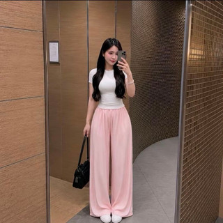 Quần Ống Rộng ELEGANTE BOUTIQUE Chất Vải Đũi LINEN Loại 1 Tơ Tằm New 2026, Có Lót Trong Cạp Chun Co Giãn
